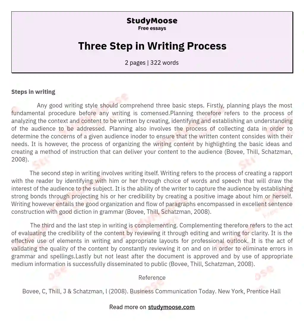 Three Step in Writing Process essay