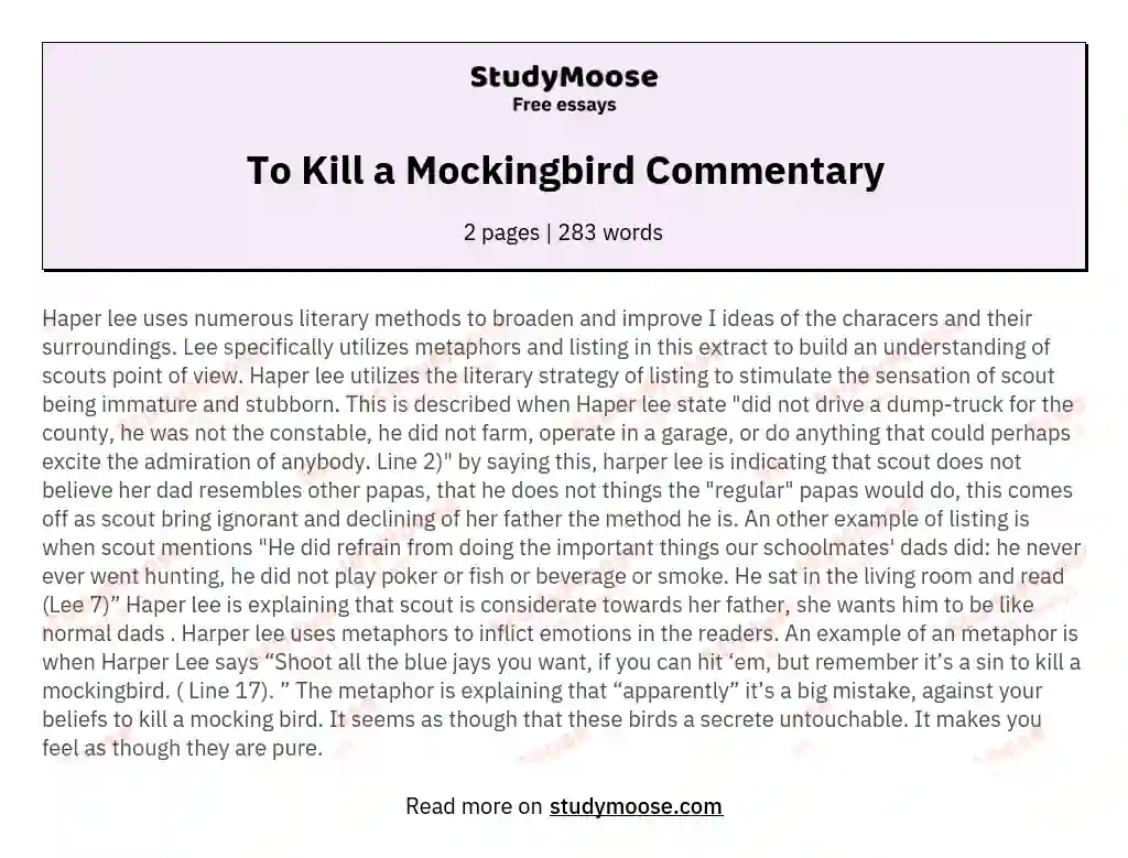 mockingbird metaphor