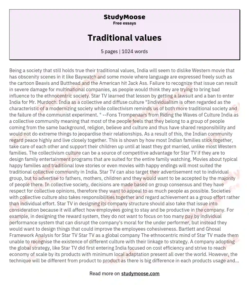 Traditional values