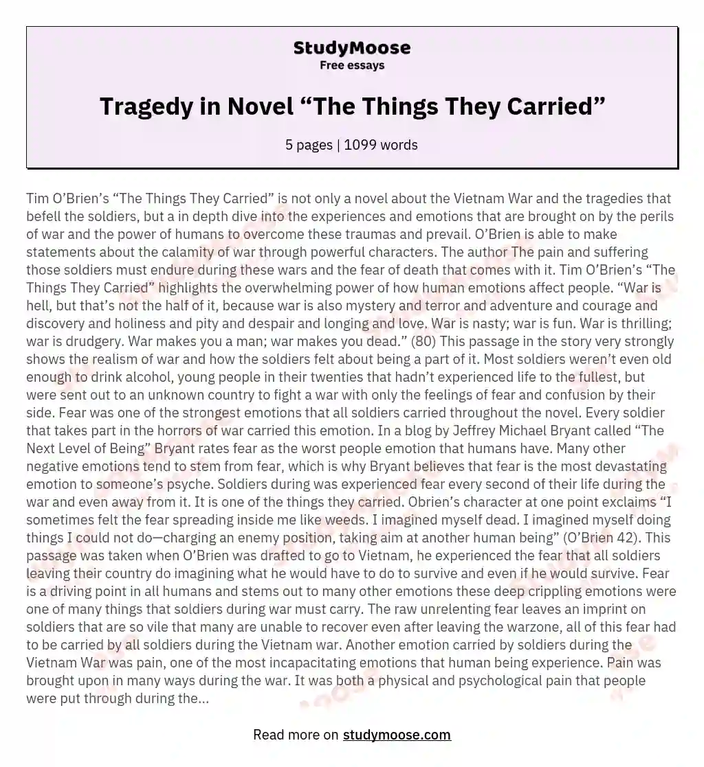 the things they carried essay