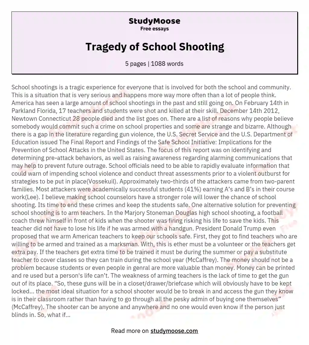 Tragedy of School Shooting