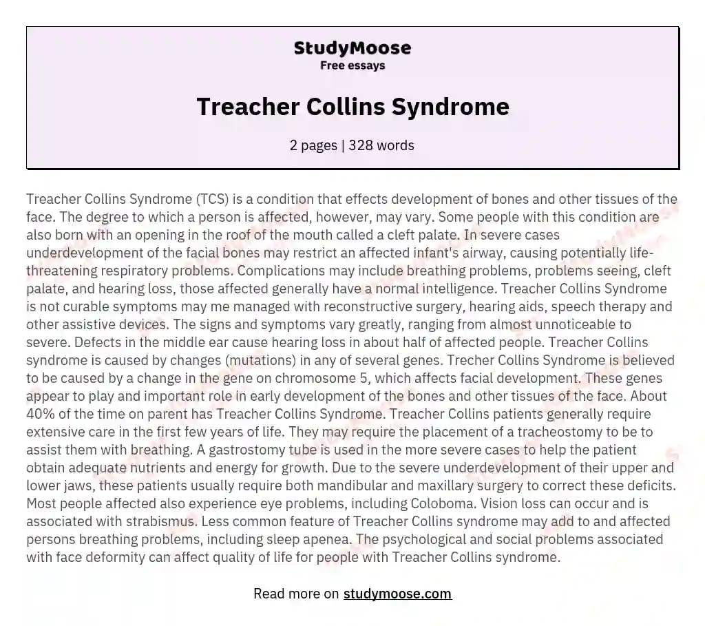 Treacher Collins Syndrome essay