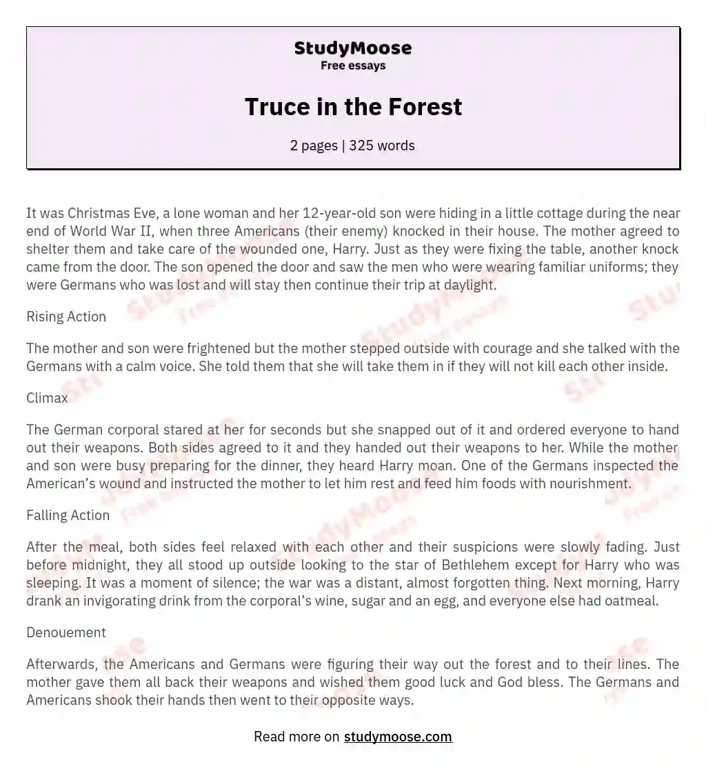 Truce in the Forest essay