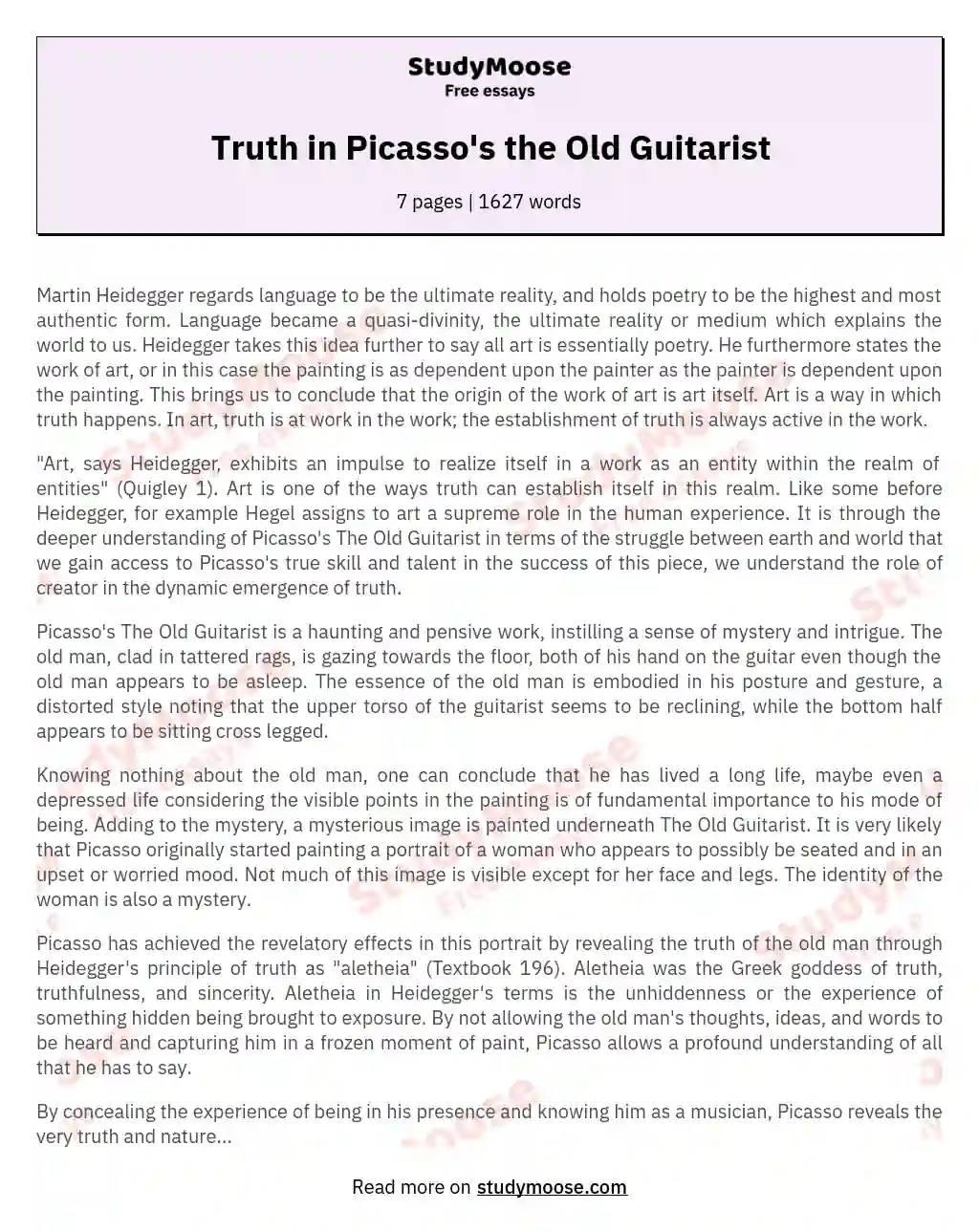 the old guitarist analysis