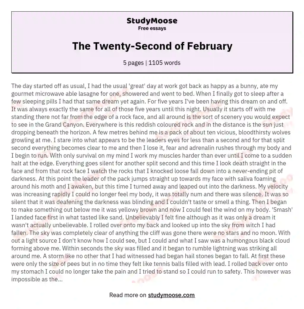 The Twenty-Second of February essay