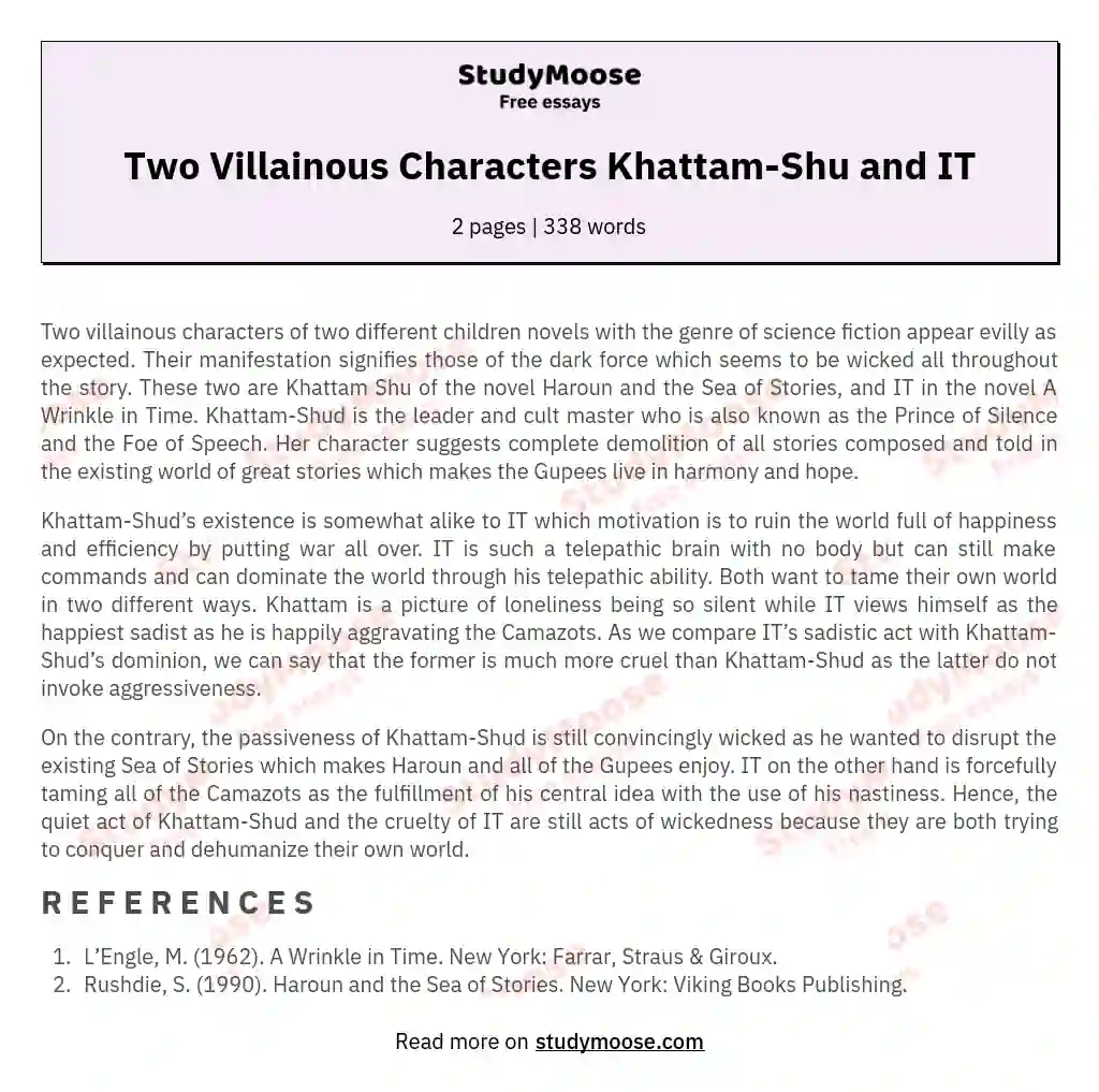 Two Villainous Characters Khattam-Shu and IT