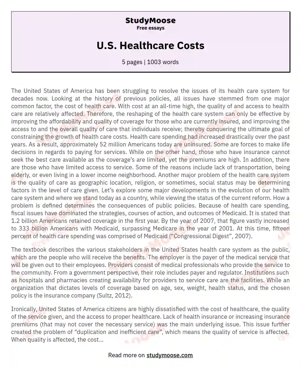 health care essay