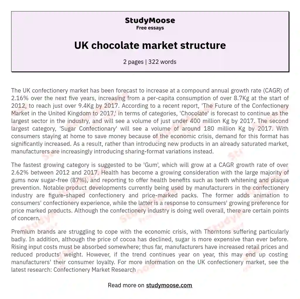 UK chocolate market structure