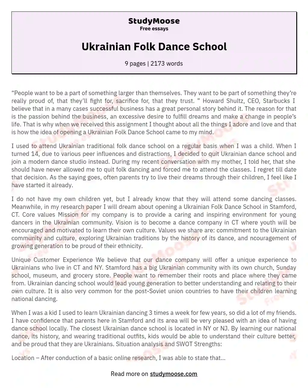 Ukrainian Folk Dance School