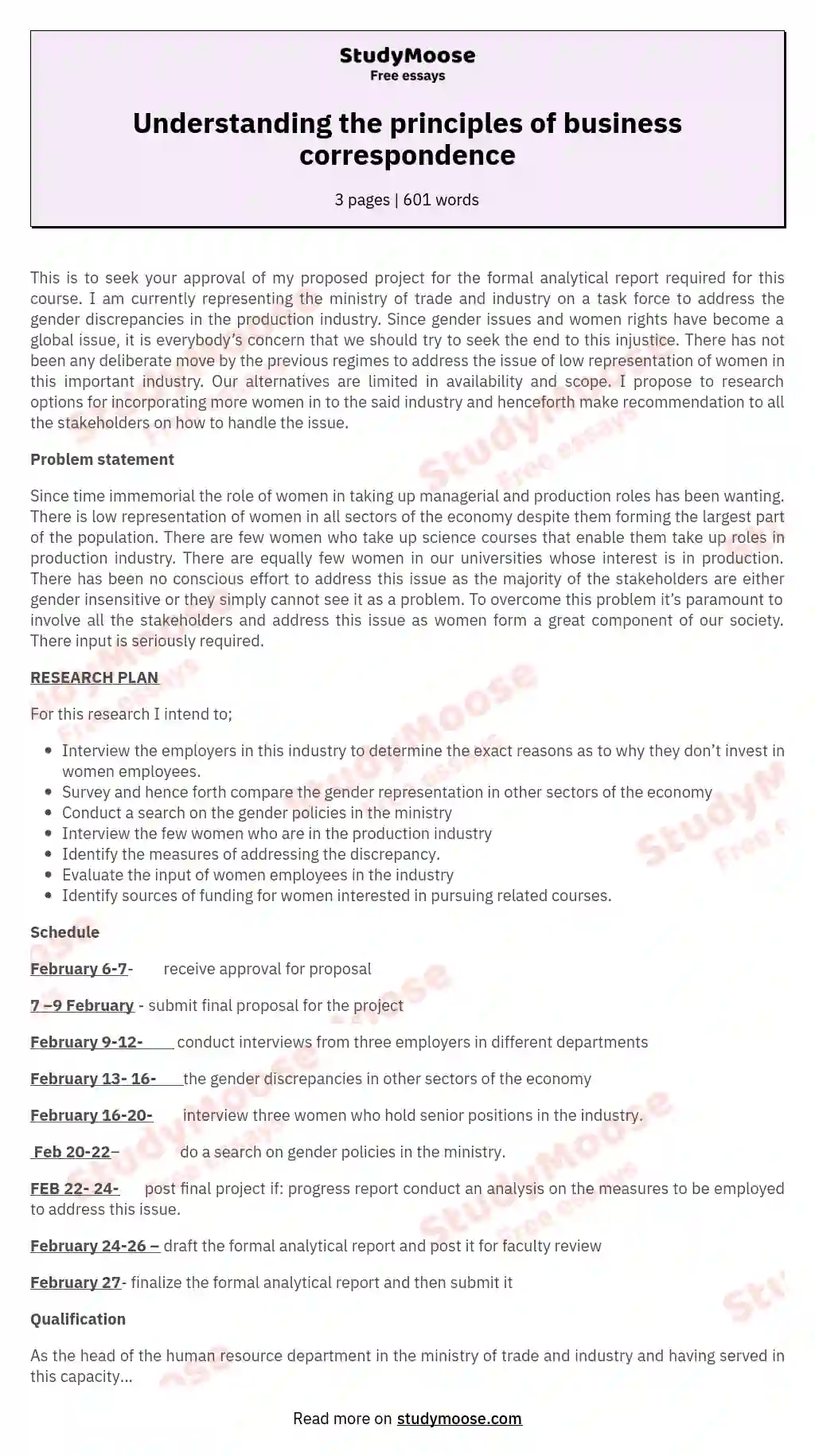 importance of business correspondence essay