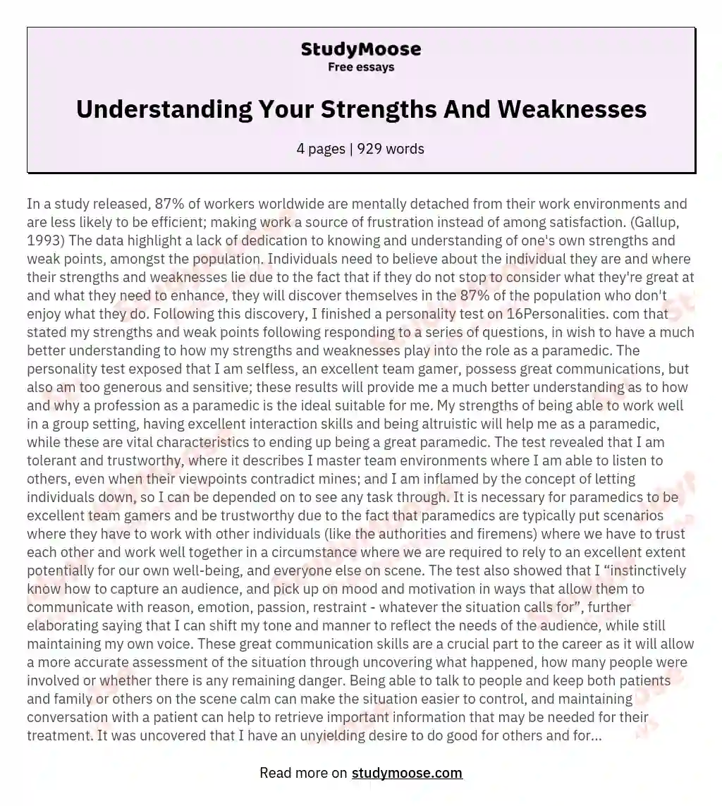 strengths and weaknesses in long jump essay