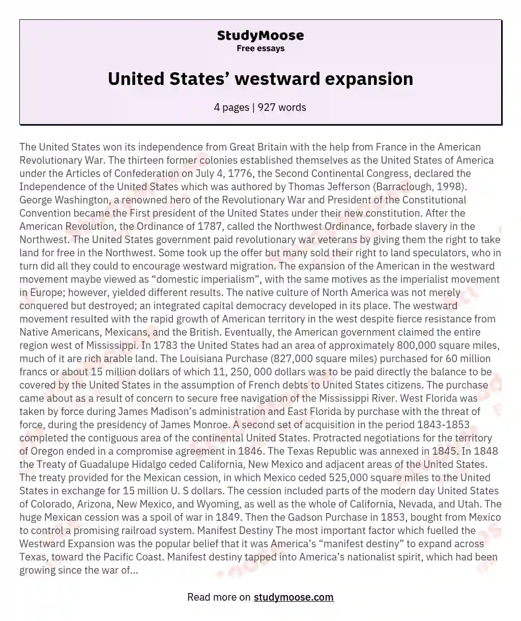 United States’ westward expansion