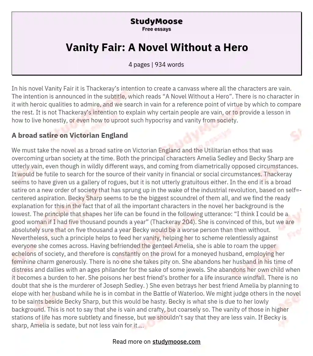 vanity fair essay