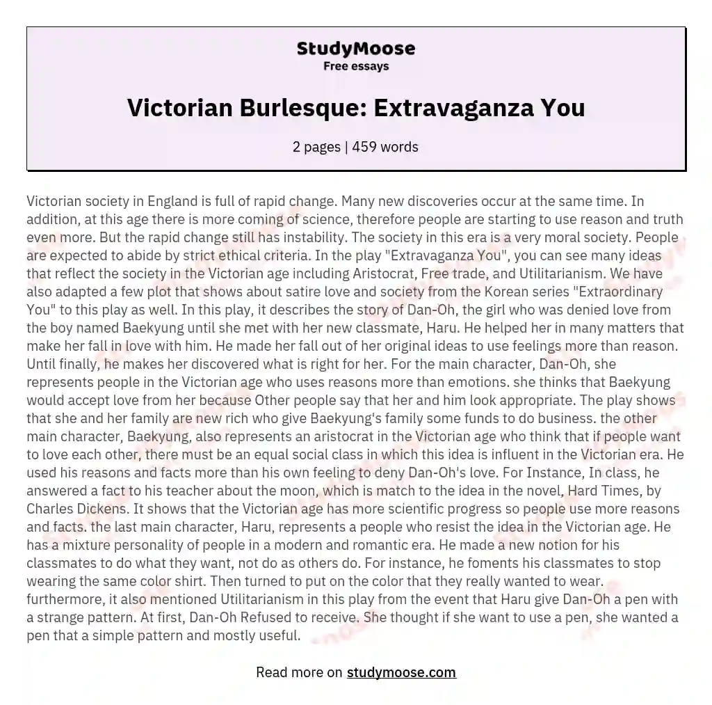 Victorian Burlesque: Extravaganza You