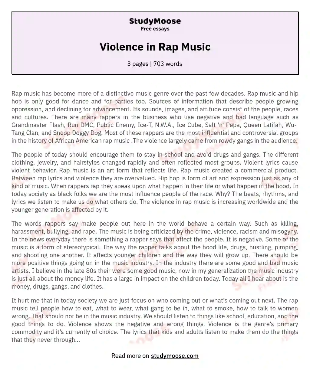 Violence in Rap Music