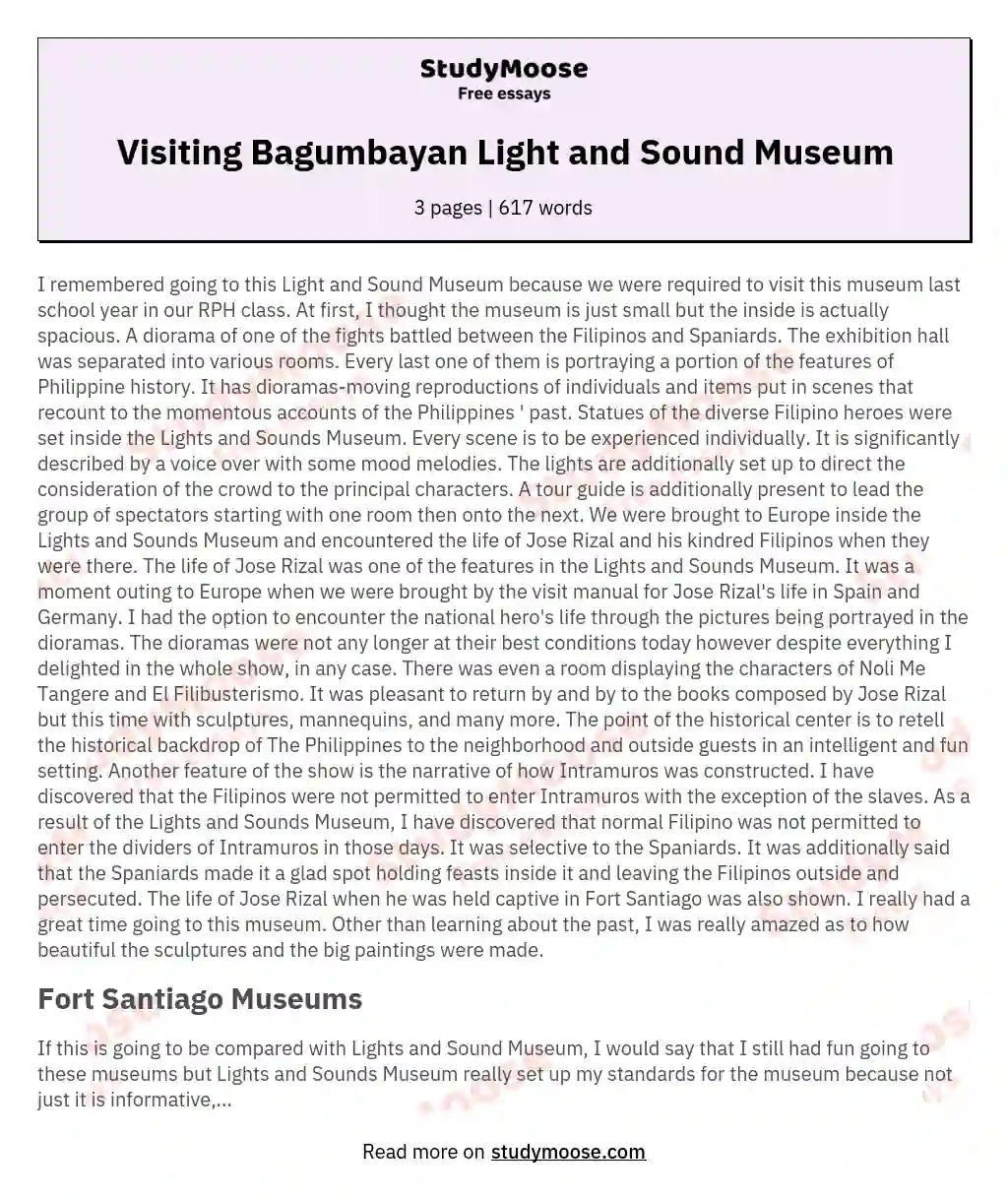 Visiting Bagumbayan Light and Sound Museum