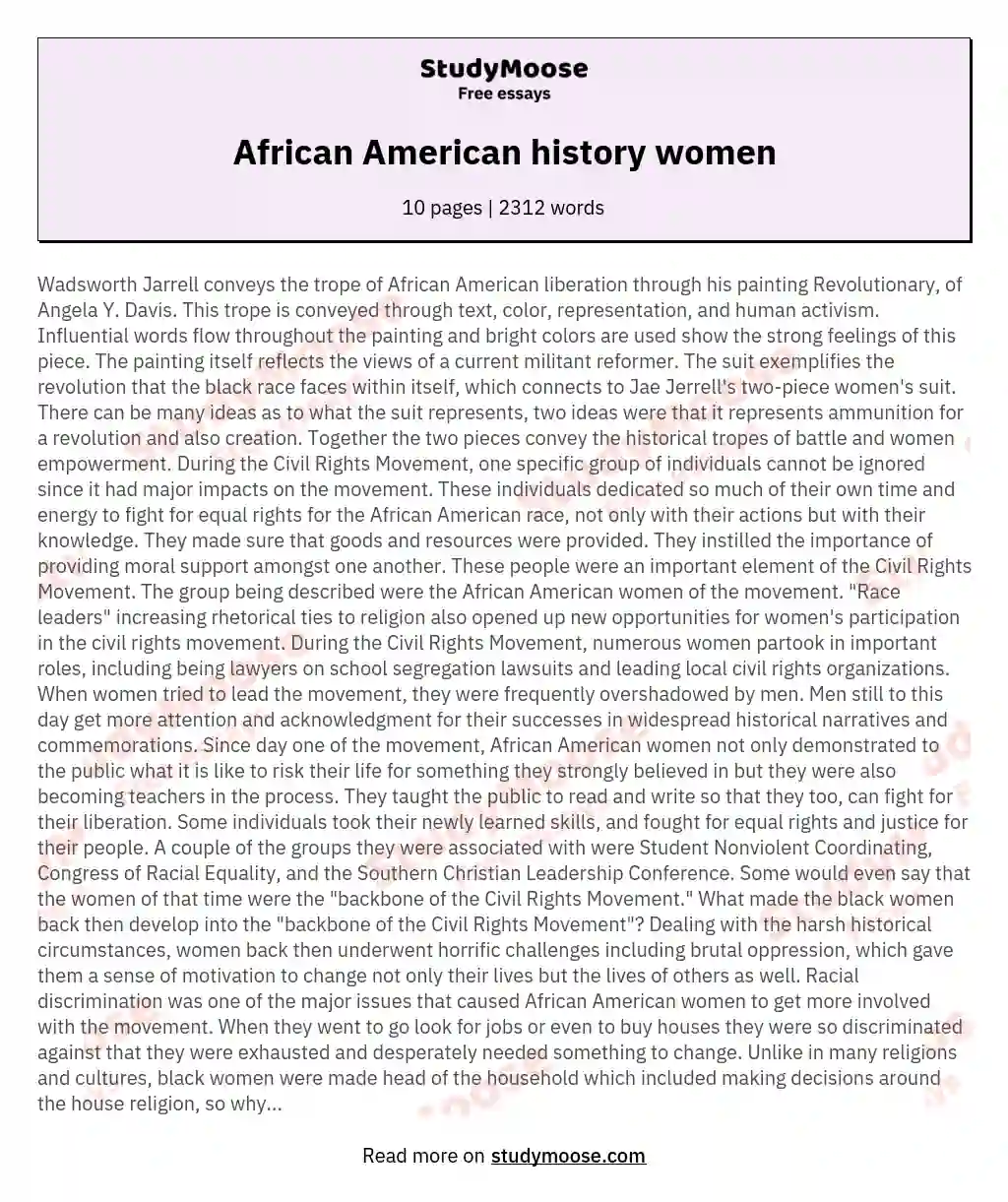 African American history women