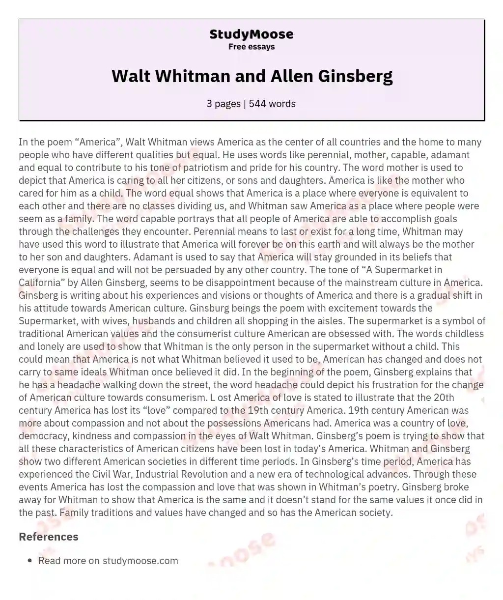 Walt Whitman and Allen Ginsberg