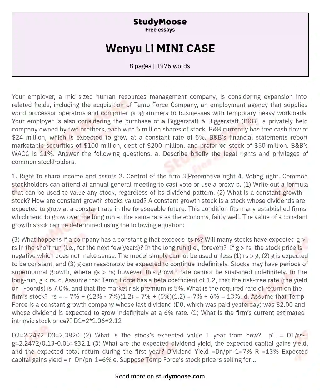 Wenyu Li MINI CASE essay