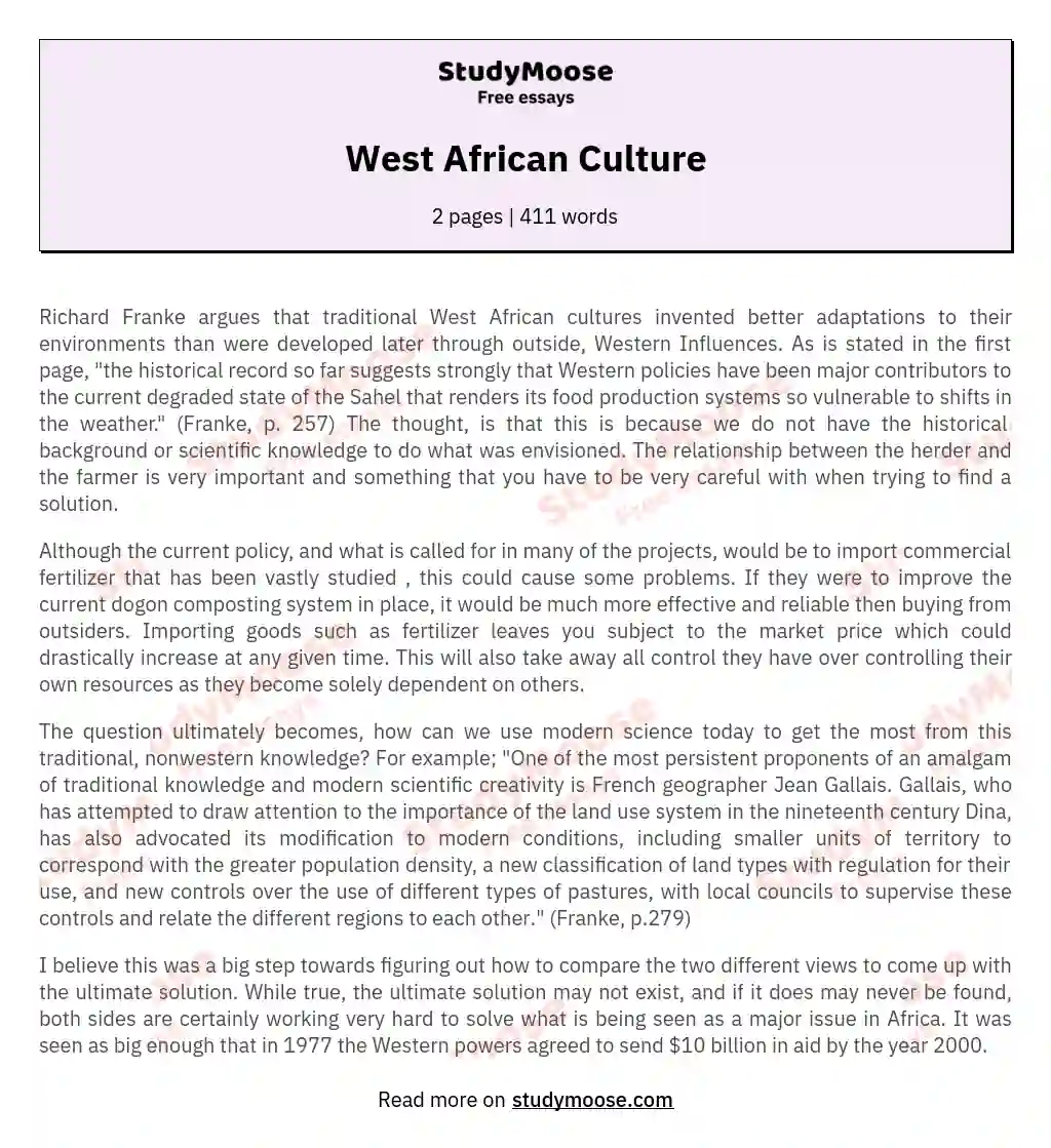 West African Culture