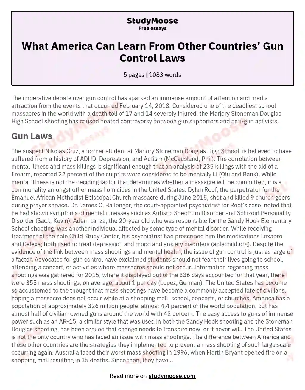 What America Can Learn From Other Countries’ Gun Control Laws
