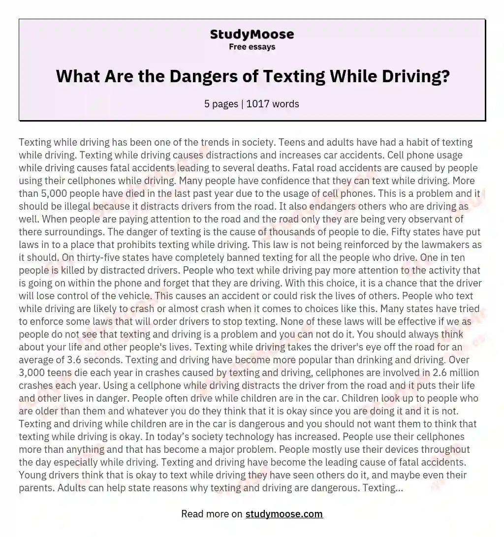 What Are the Dangers of Texting While Driving?