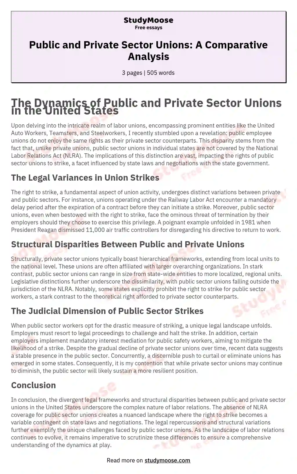 What Are the Differences and Similarities Between Public and Private Sector Unions?