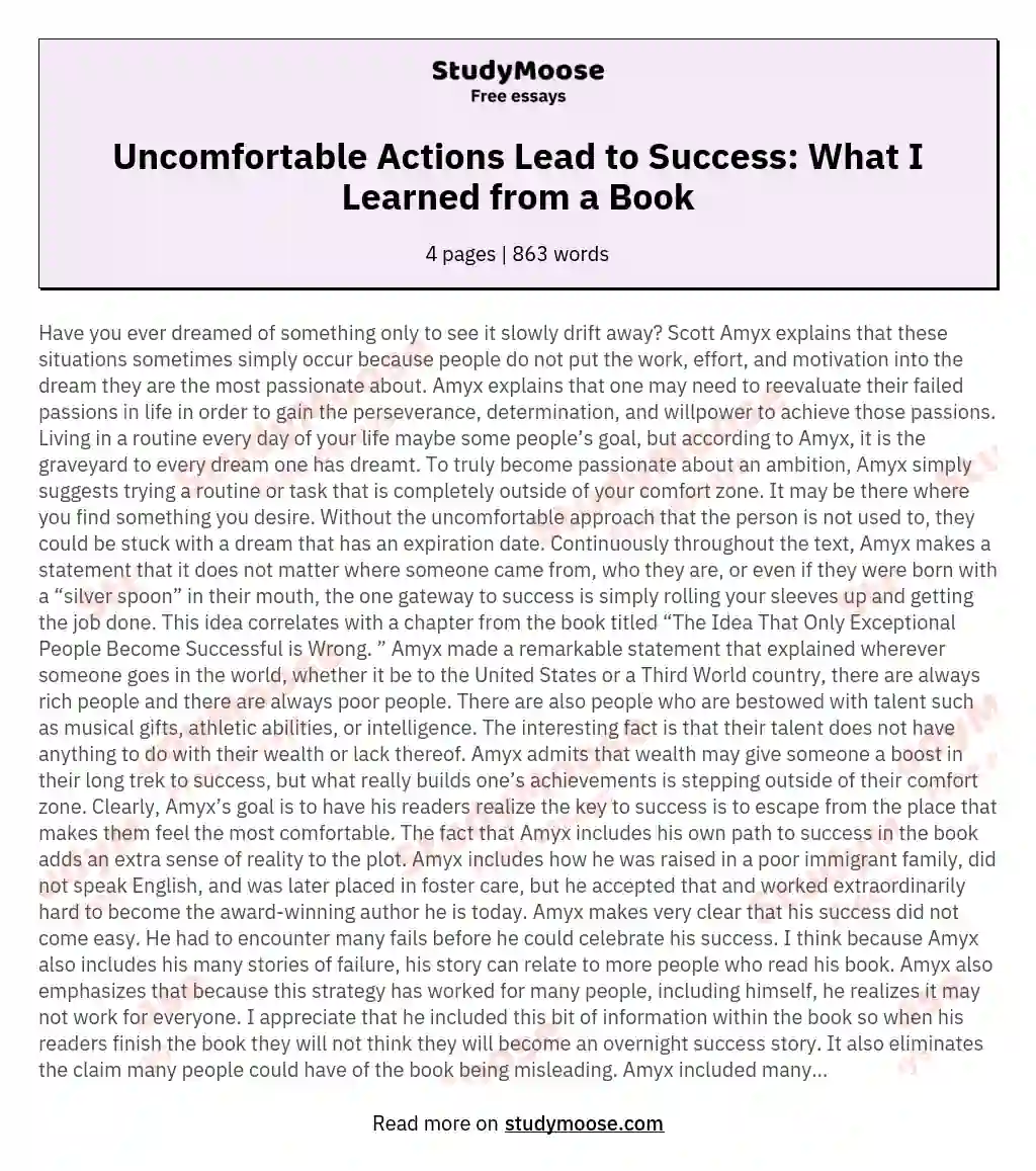 What I Learned From A Book How Doing the Things Most Uncomfortable Leads to Success