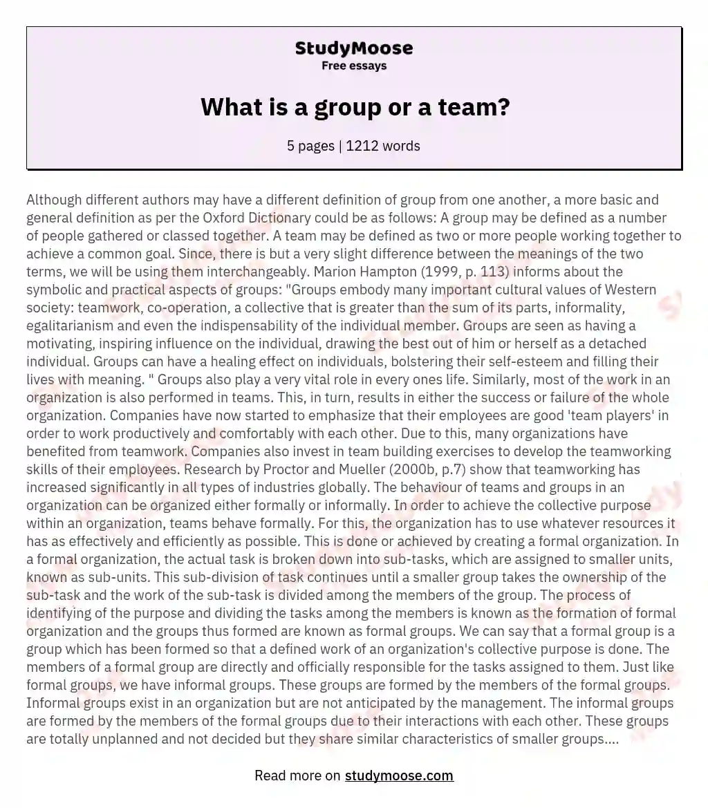 group work essay