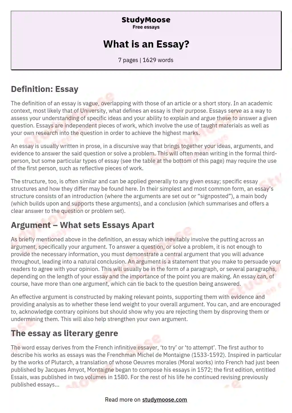 What is an Essay? essay