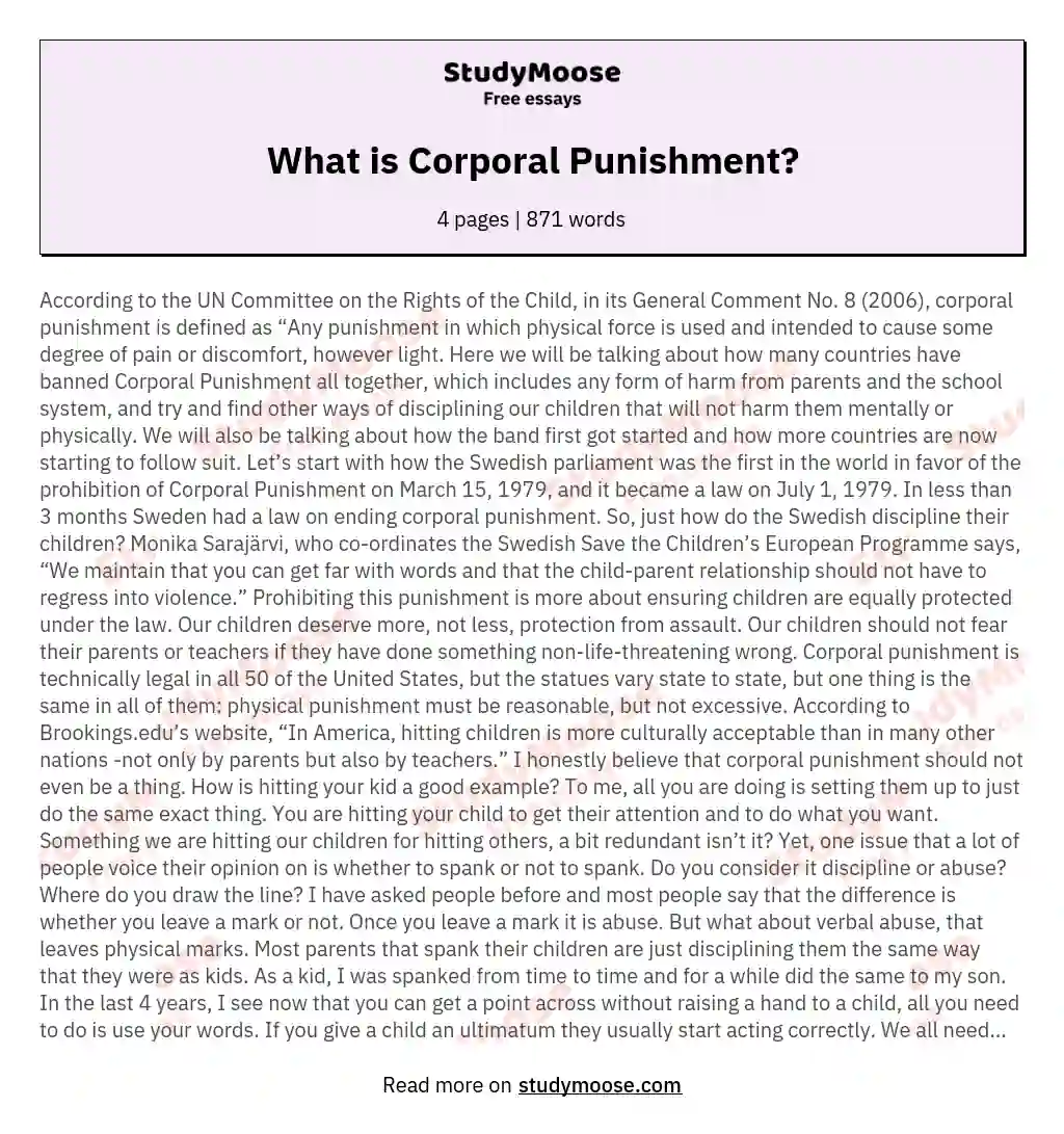 What is Corporal Punishment?