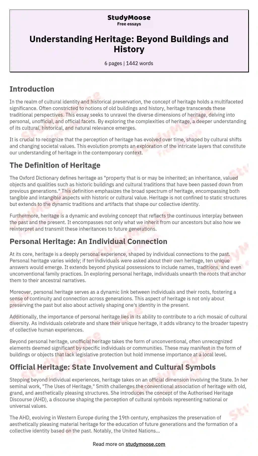 What Is Heritage Studies Pdf