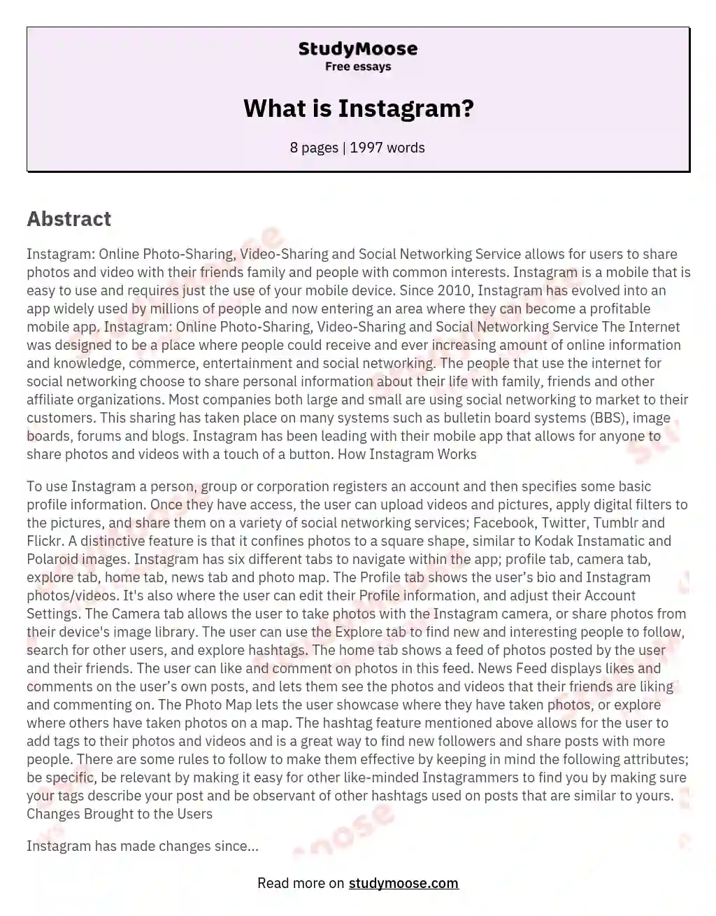 What is Instagram? essay
