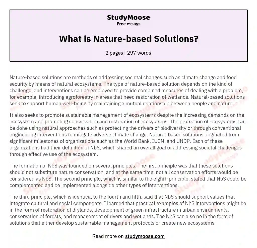 nature conservation essay