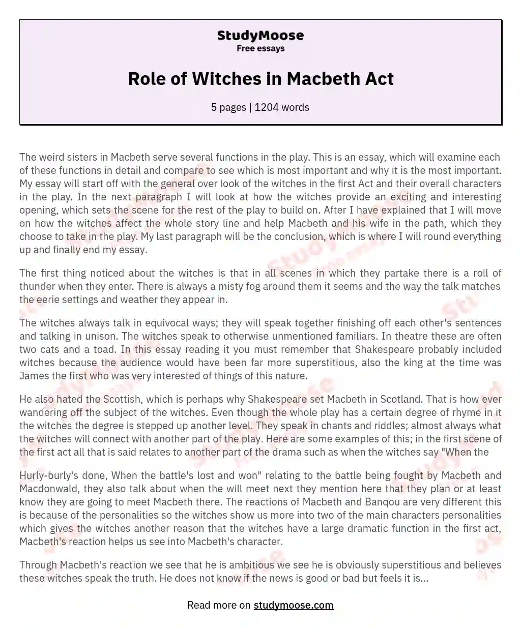 What is the dramatic function and importance of the weird sisters in Act 1 of Macbeth?