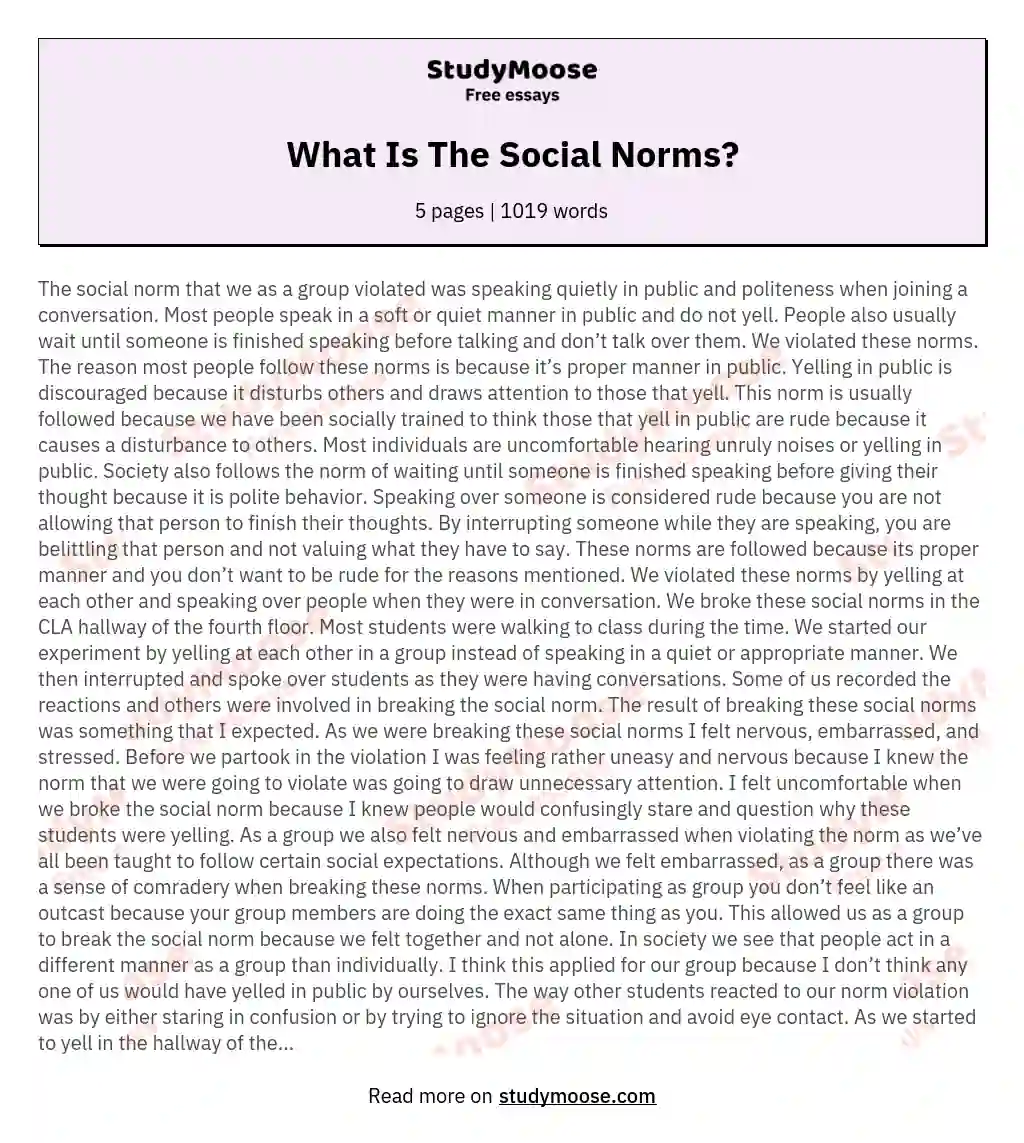 norms essay