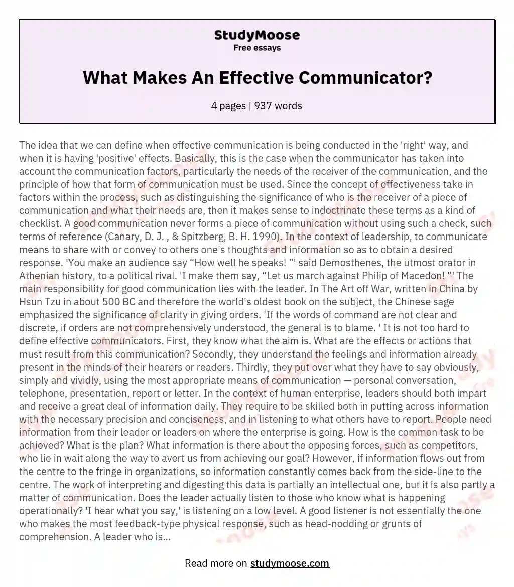 What Makes An Effective Communicator?