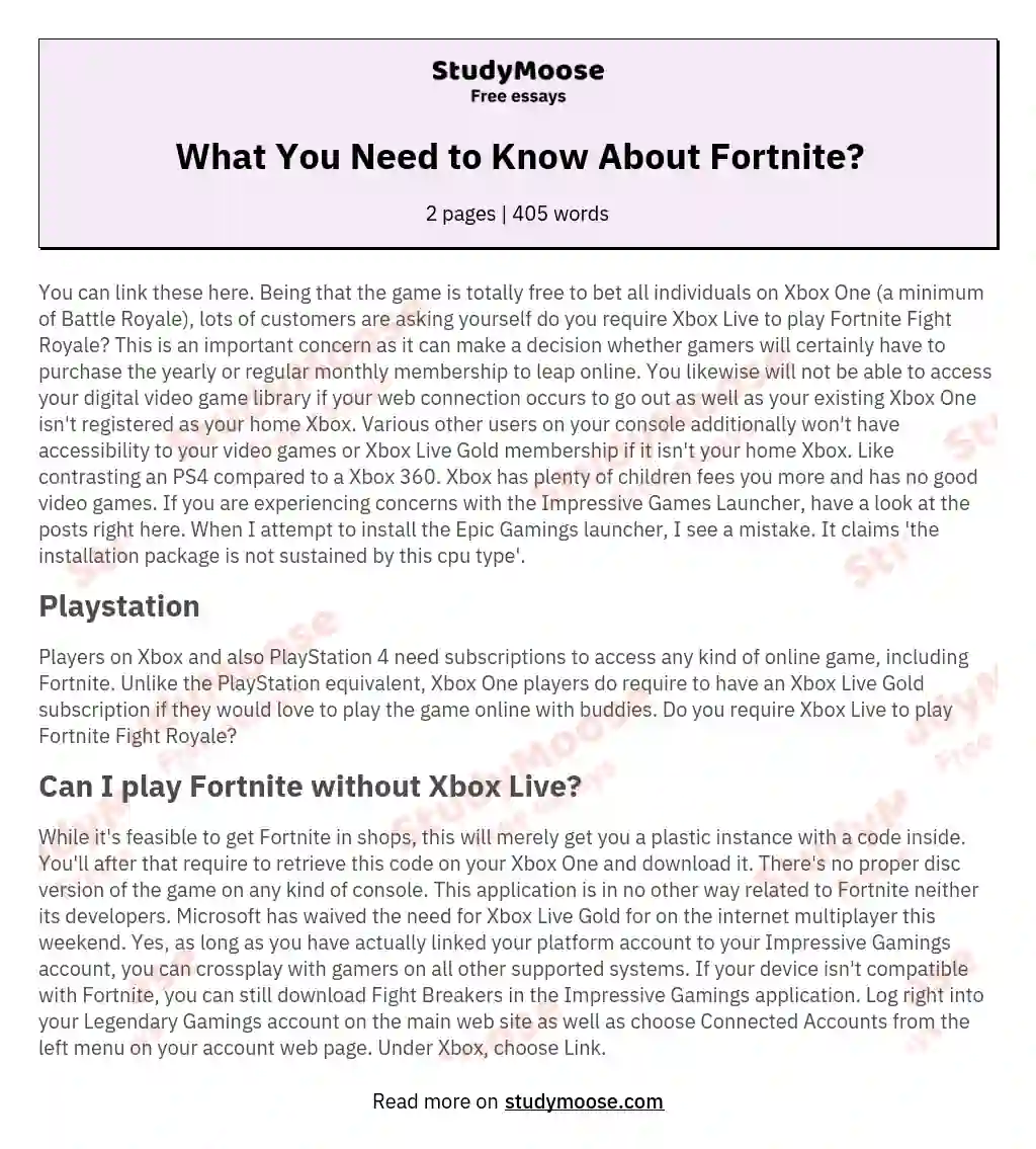 What You Need to Know About Fortnite?