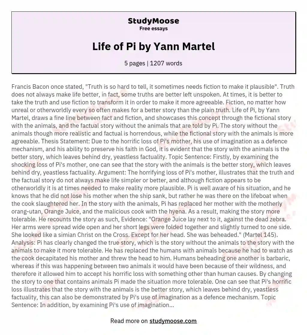 Life of Pi  by Yann Martel