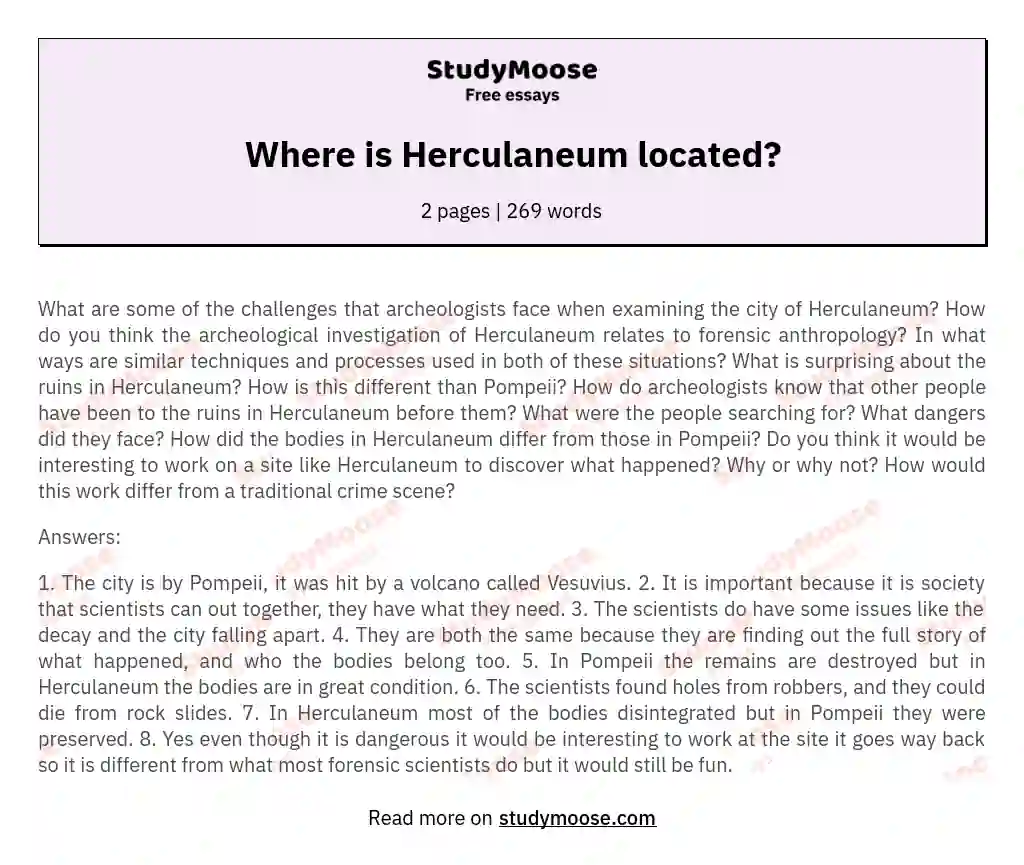 Where is Herculaneum located?