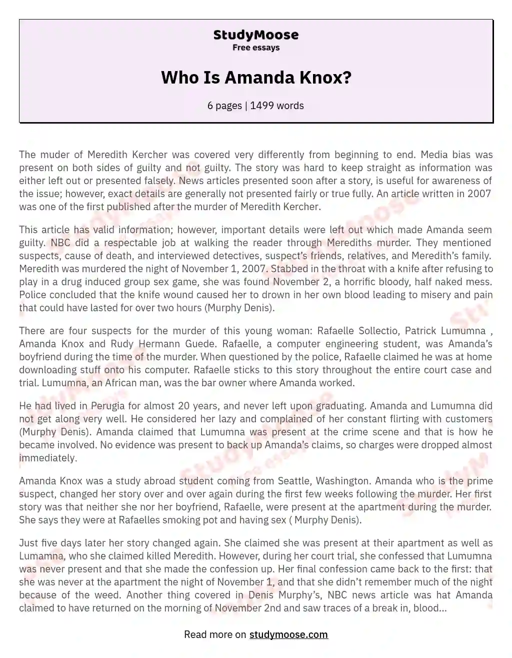 Who Is Amanda Knox?