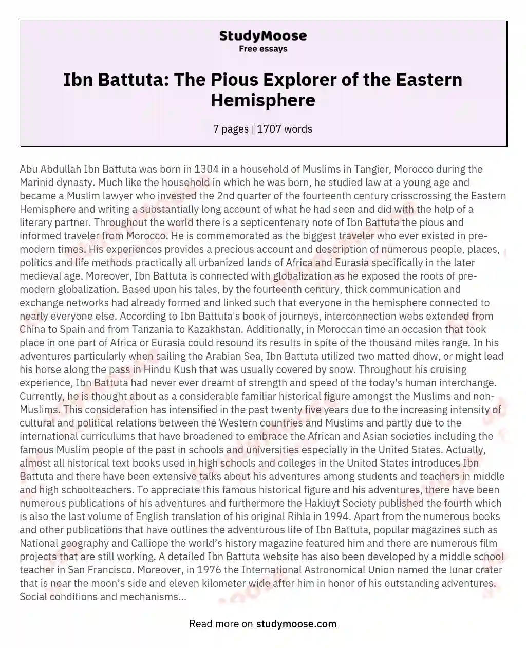 Who Was Ibn Battuta?