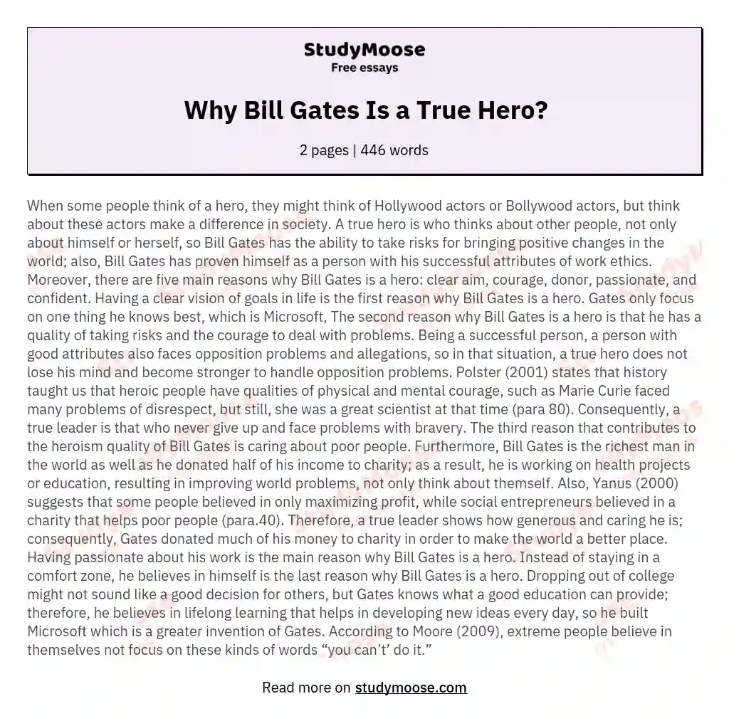 bill gates hero essay