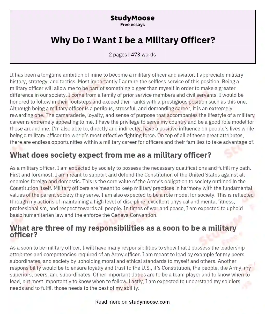 military essay