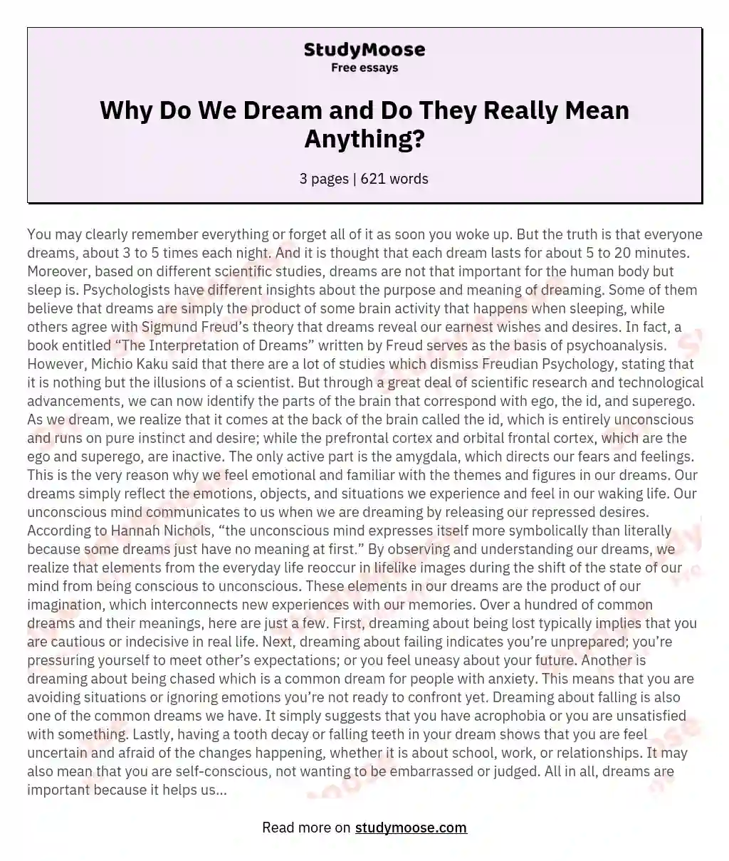 Why Do We Dream and Do They Really Mean Anything?