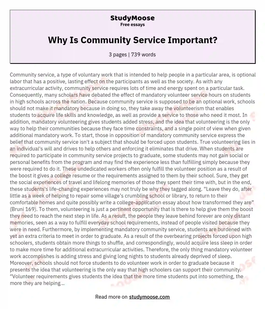 essay about the importance of service