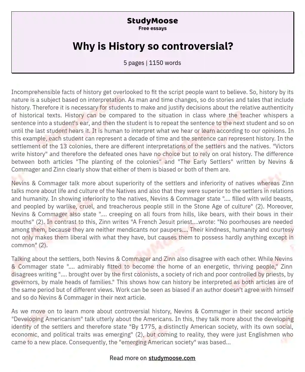 Why is History so controversial?