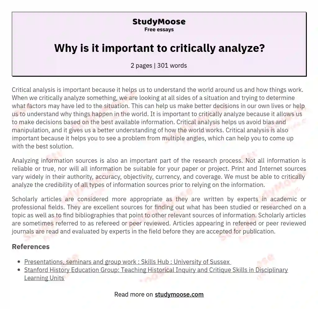 How To Critically Analyze An Artwork