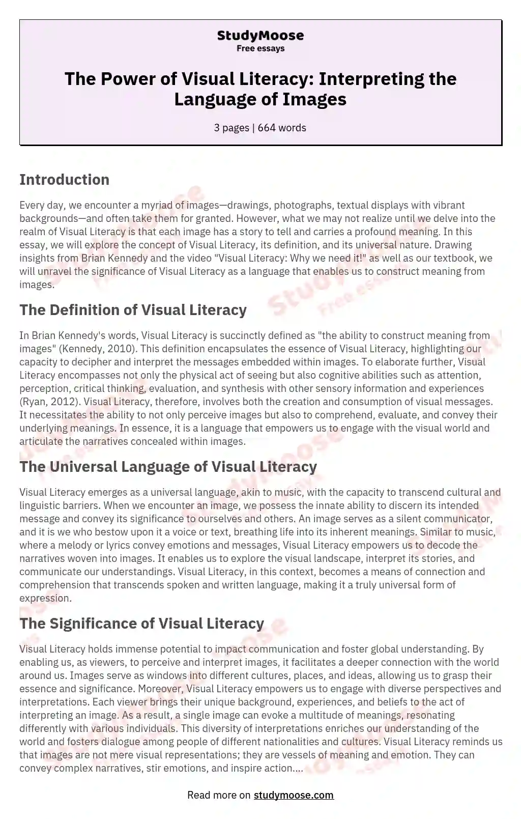 visual learner essay examples