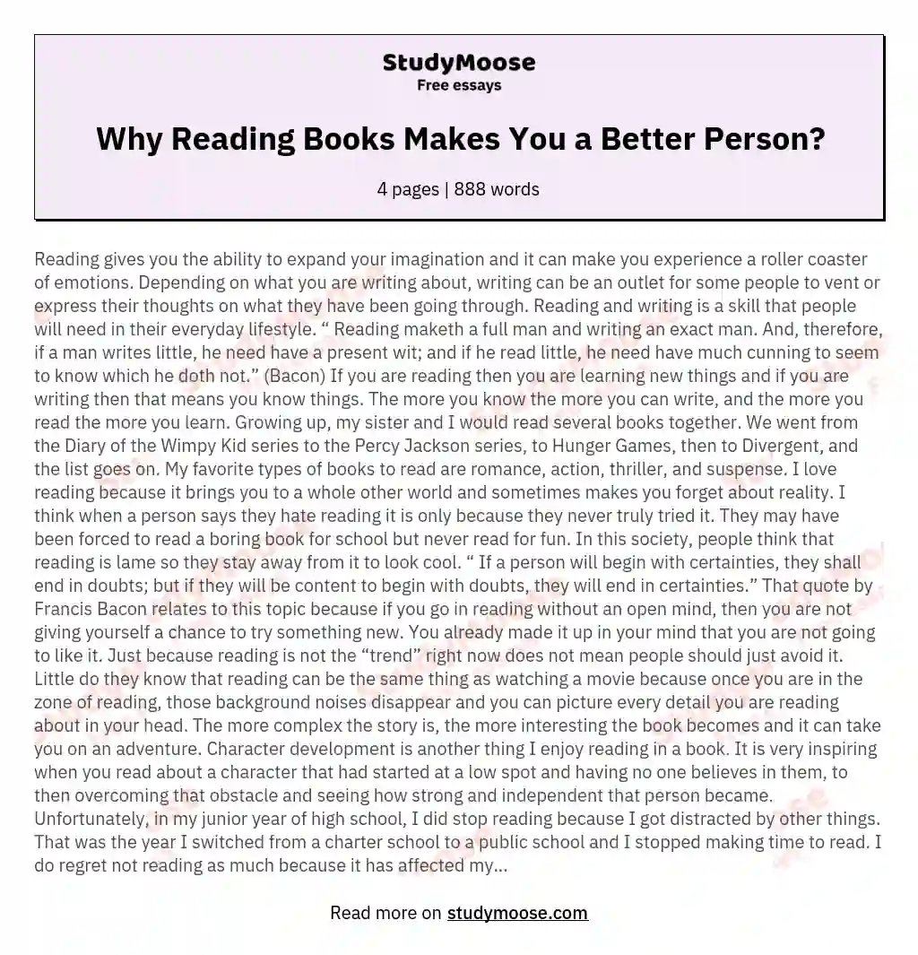 Why Reading Books Makes You a Better Person?